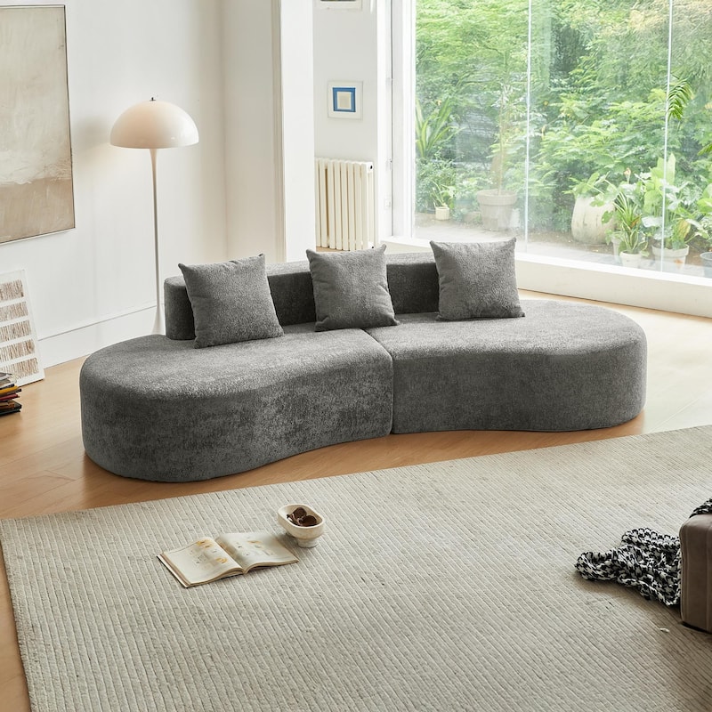 Modern Velvet 5-Seater Sofa for Living Room, Bedroom & Office - Gray