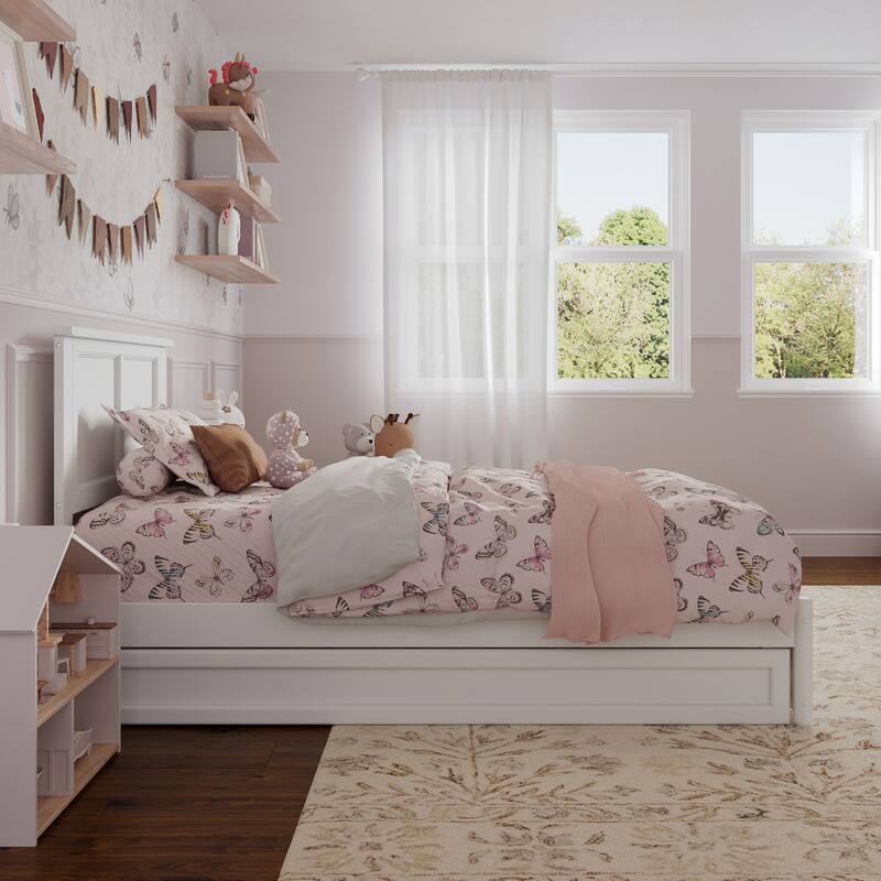 Felicity Platform Bed with Panel Footboard and Twin Trundle