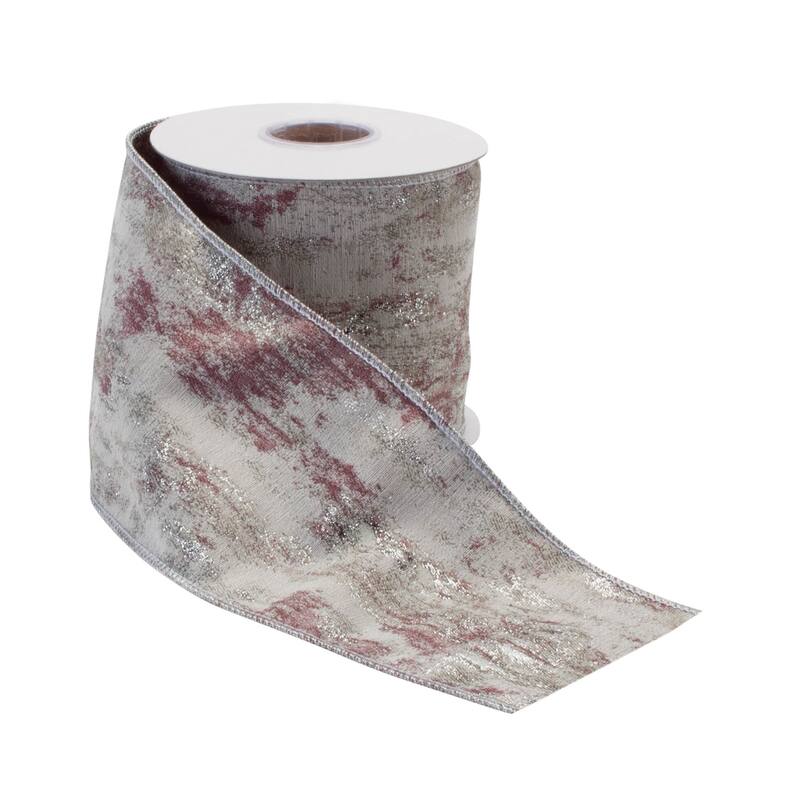 Pink and Silver Shimmer Wired Ribbon (Set of 2)