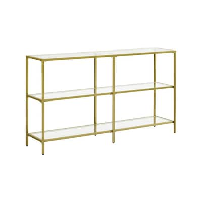 51” Console Table with Tempered Glass and Steel Frame Design Stylish and Functional Home Furniture - 11.8"D x 51.2"W x 28.7"H