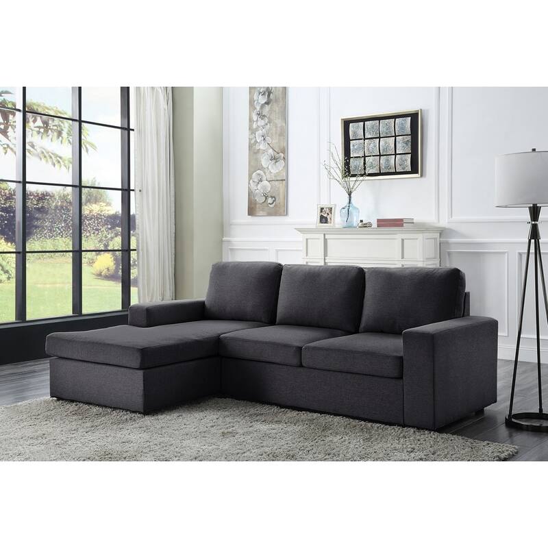 Linen Sofa with Reversible Chaise