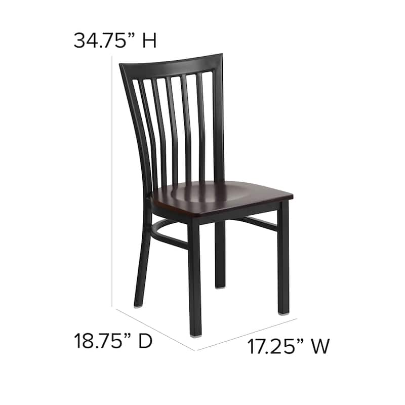 School House Back Metal Restaurant Chair - 17.25"W x 18.75"D x 34.75"H - 17.25"W x 18.75"D x 34.75"H
