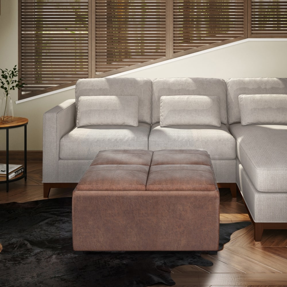 WYNDENHALL Franklin Wide Contemporary Table Ottoman