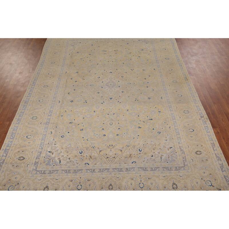 Muted Kashan Vintage Persian Area Rug Handmade Wool Carpet - 8'3" x 11'7"