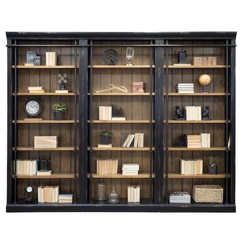 Toulouse 8' Tall Wood Bookcase, Storage Organizer, Display Shelf for Office, Fully Assembled, Black - 120 W x 94 H x 15 D