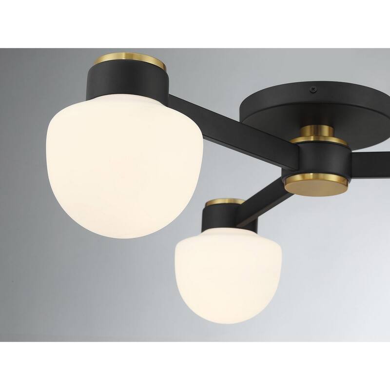 Ceiling Light in Matte Black with Natural Brass