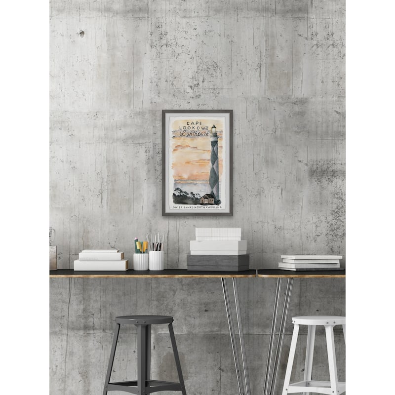 'Lookout Lighthouse' Framed Painting Print