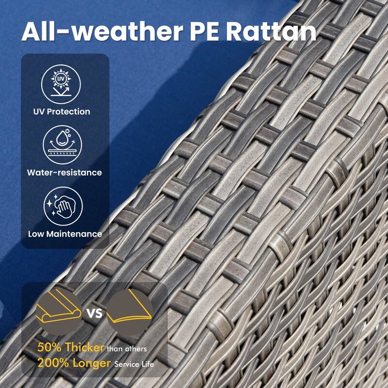 XIZZI 6-Piece Patio Furniture Set Outdoor Sectional with Fire Table