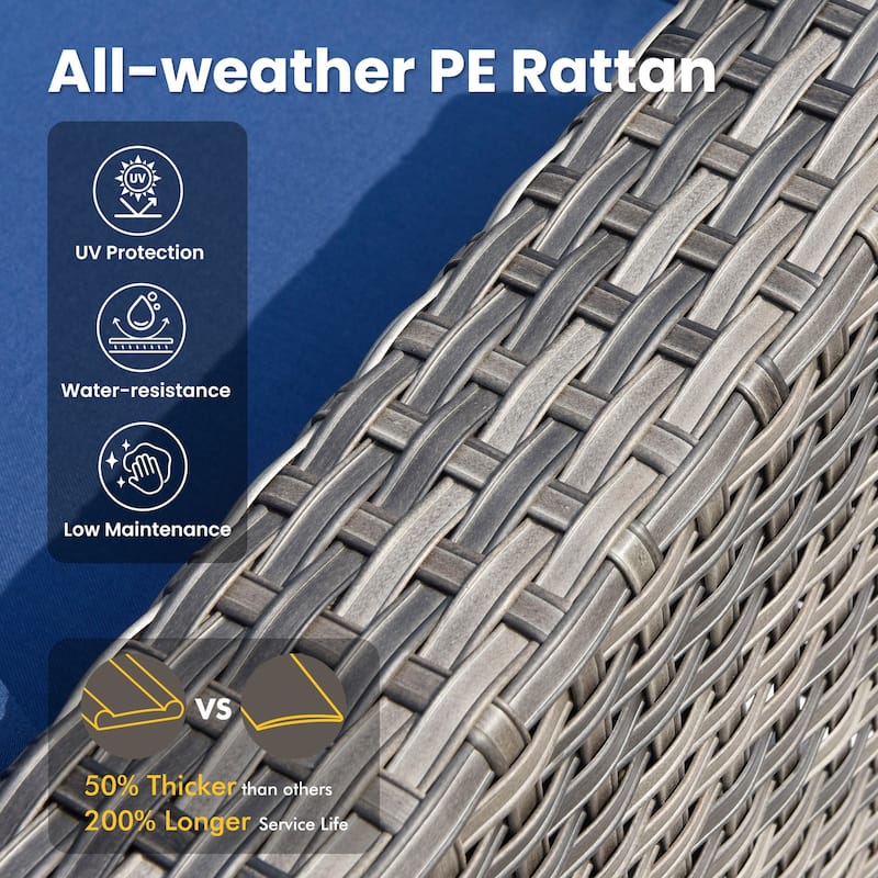 XIZZI 7-Piece Outdoor Wicker Sectional Set with Coffee Table