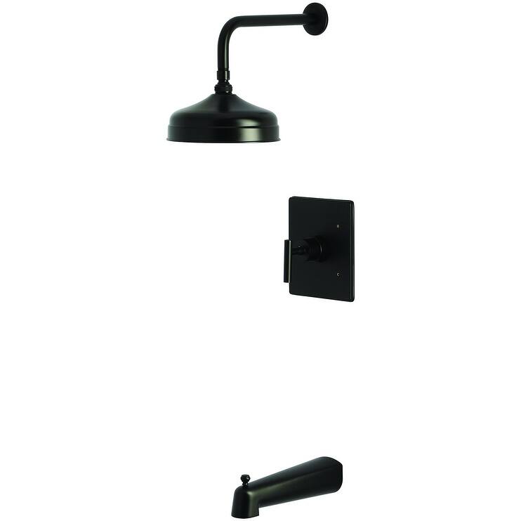 Kingston Brass KB634.CML Manhattan Tub and Shower Trim Package with - Matte Black