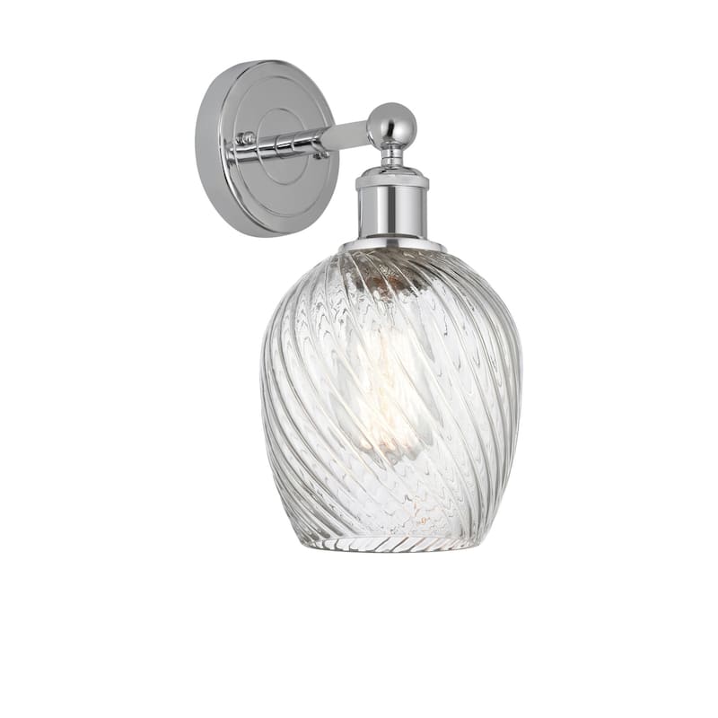 Innovations Lighting 616-1W-12-5 Salina Sconce Salina 12" Tall Wall - Polished Chrome / Clear Spiral Fluted