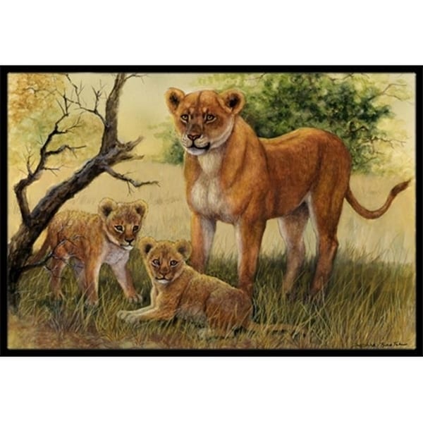 Carolines Treasures BDBA0307JMAT Lion & Cubs by Daphne Baxter Indoor or Outdoor Mat 24 x 36