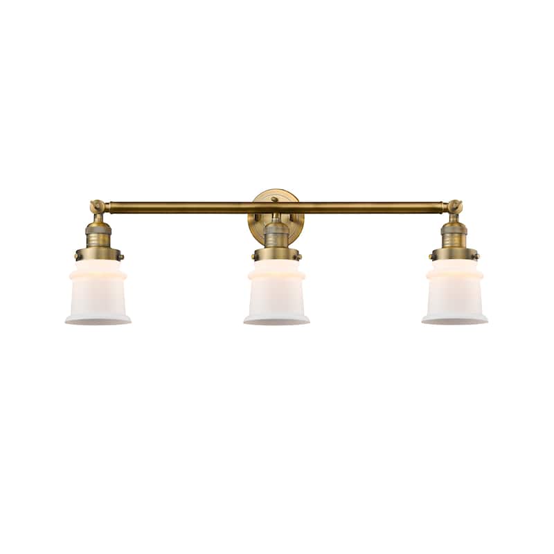 Innovations Lighting Canton - 3 Light 30" Bath Vanity Light - Brushed Brass/Matte White