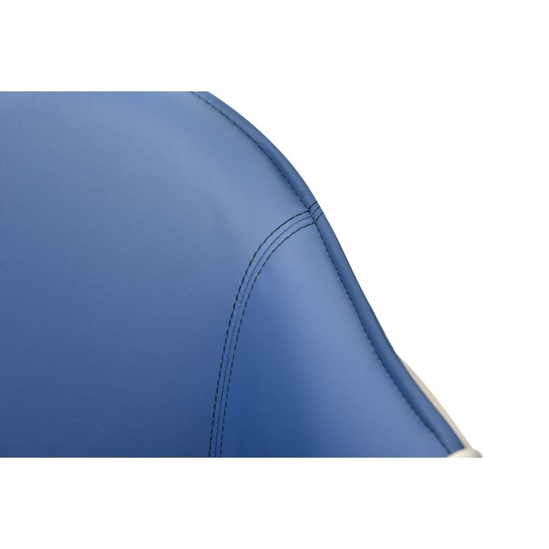 Modrest Calderon Modern Blue & Beige Vegan Leather Counter Chair