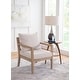preview thumbnail 1 of 5, Madsen Natural Wood Frame Upholstered Accent Chair Beige