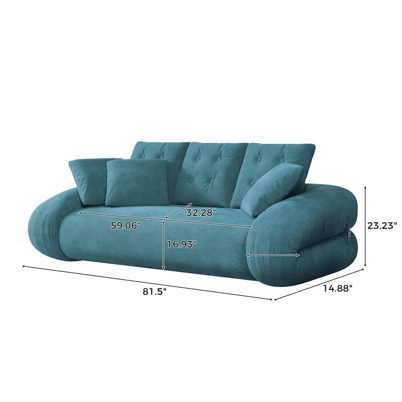Foldable Corduroy Sleeper Sofa Bed