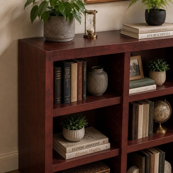 Concepts in Wood Triple Wide Wood Bookcase, 9 Shelf, 36 inch Tall