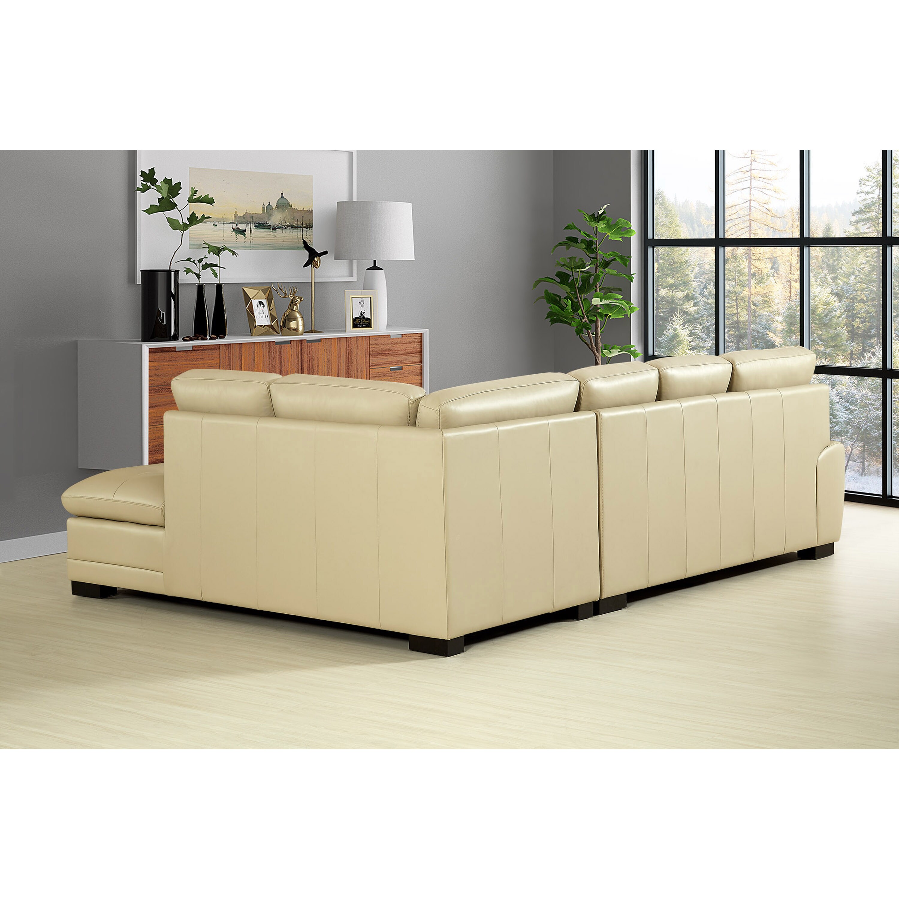 Abbyson devonshire leather tufted sectional discount