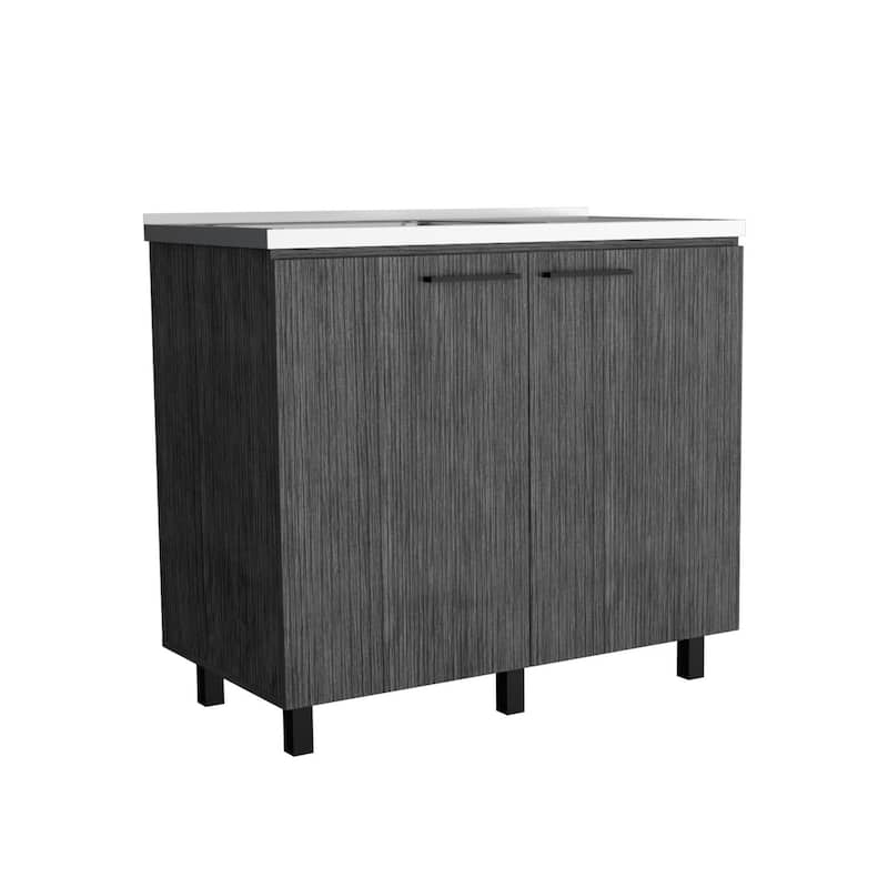 Napoles-2 39" Wide Double Door Utility Sink Stainless steel - N/A