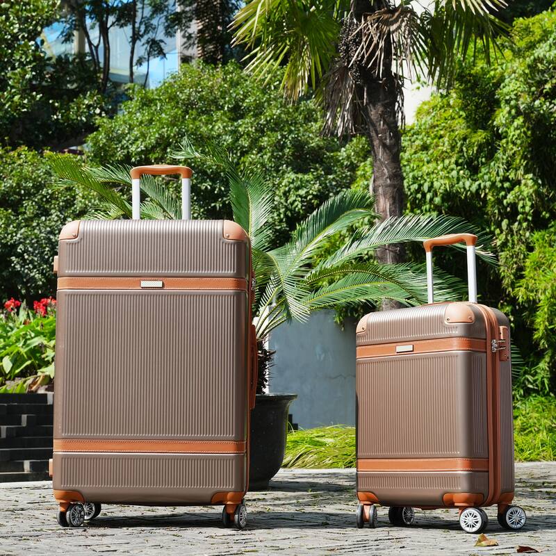 3 Piece Hardside Lightweight Luggage Sets with Double Spinner 8 Wheels and TSA Lock