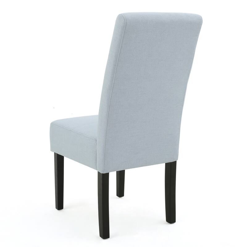 Set of 2 Light Blue Fabric Dining Chair Side Chair T-Back Accent Chair