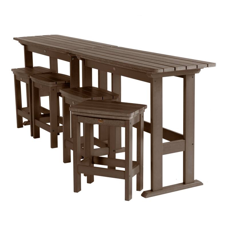 Lehigh 6-Piece Outdoor Balcony Set - Counter-height - Weathered Acorn
