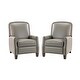 preview thumbnail 64 of 96, Gladis Modern Retro Genuine Leather Recliner with Nailhead Trim Set of 2 by HULALA HOME
