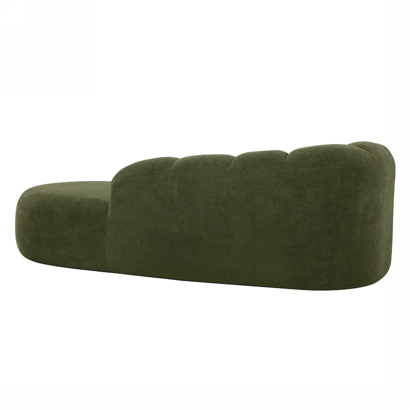 Christopher Knight Home - Modern Curved Upholstered Sofa with Sculptural Bubble Back