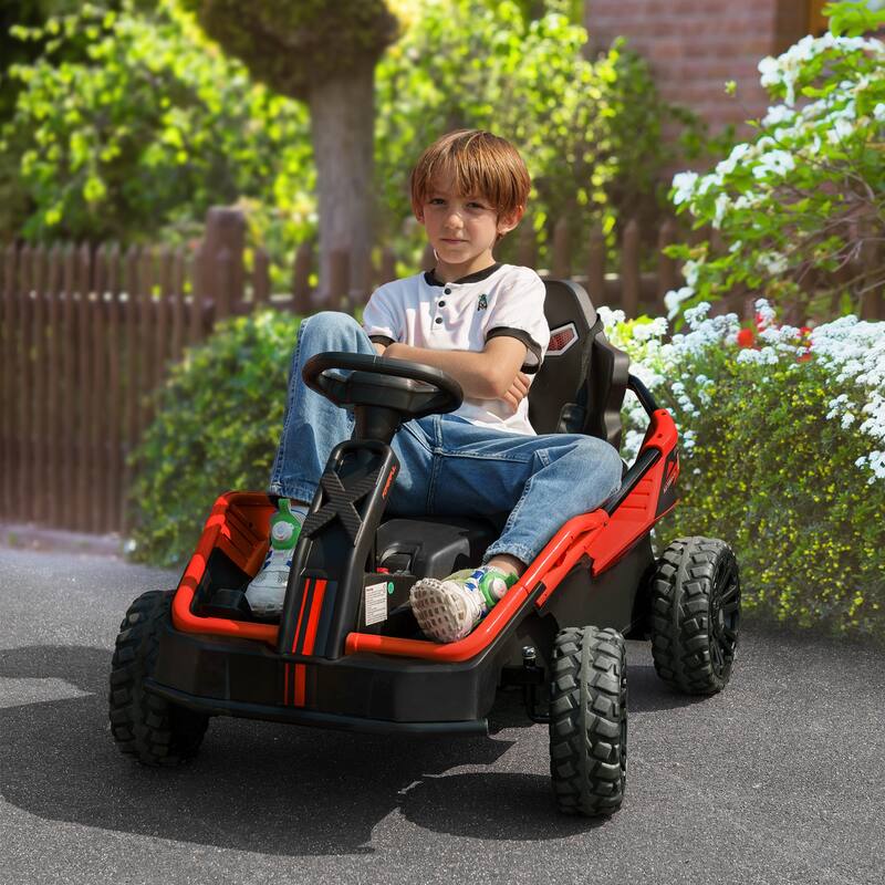 24V Electric Kids Ride-On Car with Remote Control - Dual Motor, Spring Suspension, Horn, Music, LED Lights for Ages 3-8