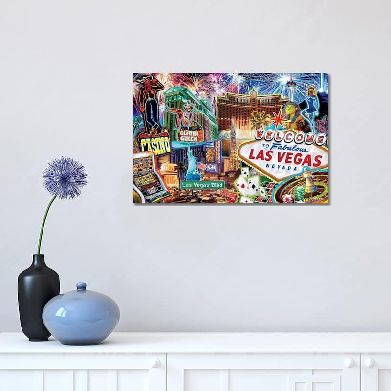 iCanvas "Las Vegas Pop Art" by P.D. Moreno Canvas Print - 12x18x1.5