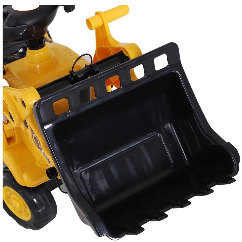 3-in-1 Ride-On Bulldozer Toy for Toddlers with Functional Shovel and Wheels Under-Seat Storage - 31.5" L x 10.5" W x 15.25" H