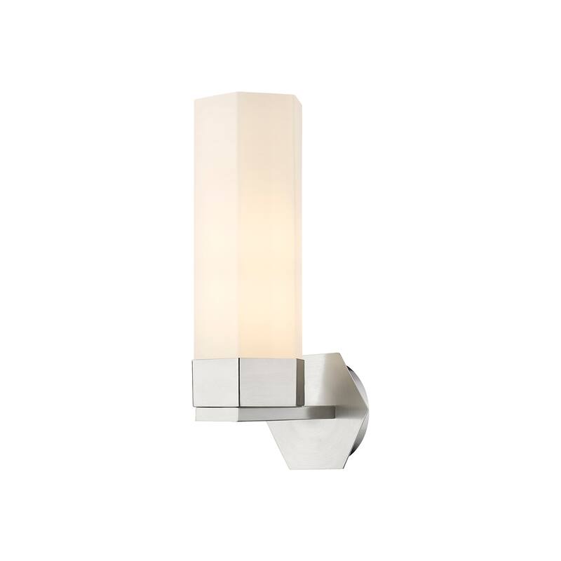 Innovations Lighting Claverack - 1 Light 14" Wall-Mounted Sconce - Satin Nickel/Matte White