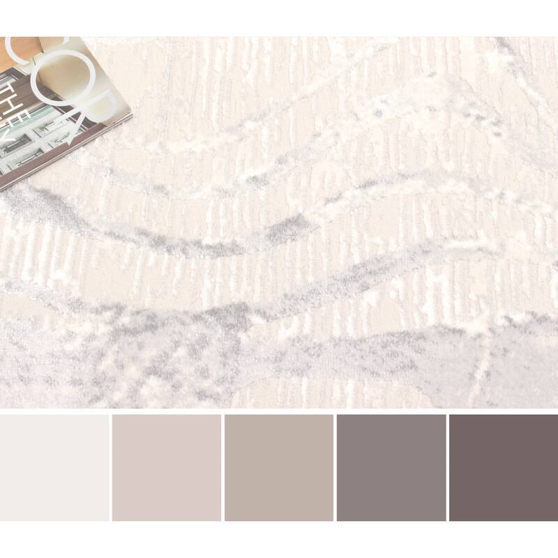 ECARPETGALLERY Machine Made Echo Grey Area Rug