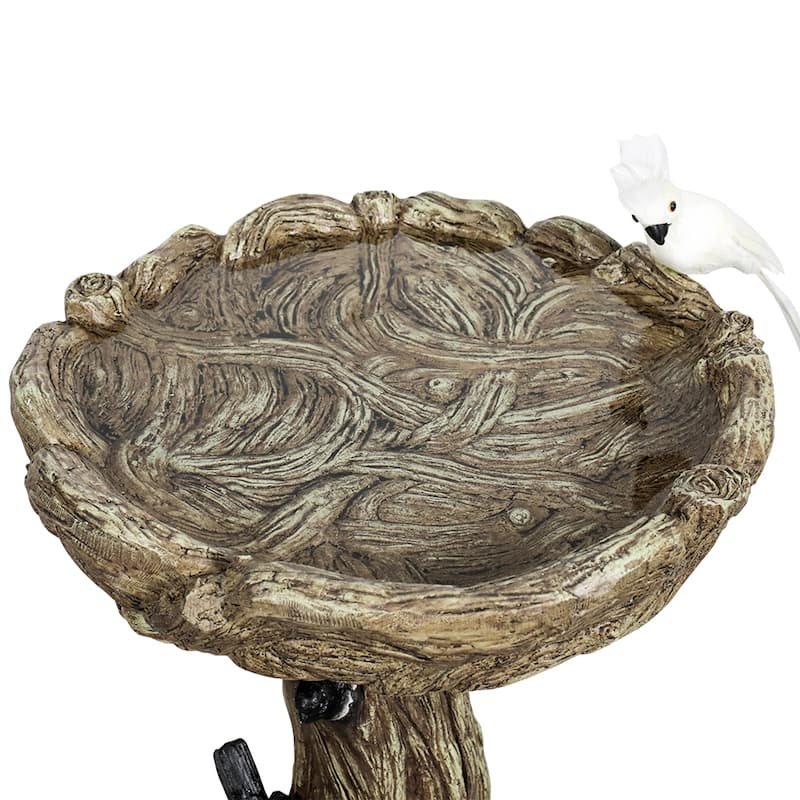 23in H Outdoor Birdbath w/ Pedestal Modern Garden Birdbaths for Patio