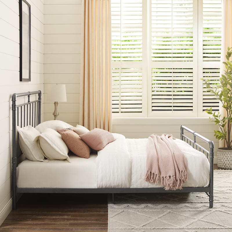 Corvus Meitner Vintage Charcoal Metal Bed
