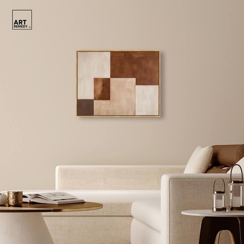 Cream and Brown Panels III Canvas by Art Remedy