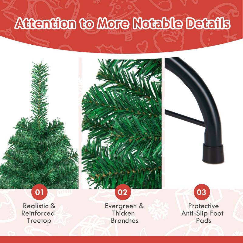 Gymax 8' Green Holiday Season Artificial PVC Christmas Tree Indoor