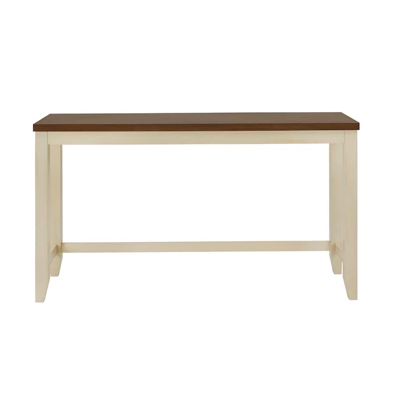 Gordes Dual-tone Farmhouse Counter Height Dining Table with Storage Unit by iNSPIRE Q Classic - Creamy Off White