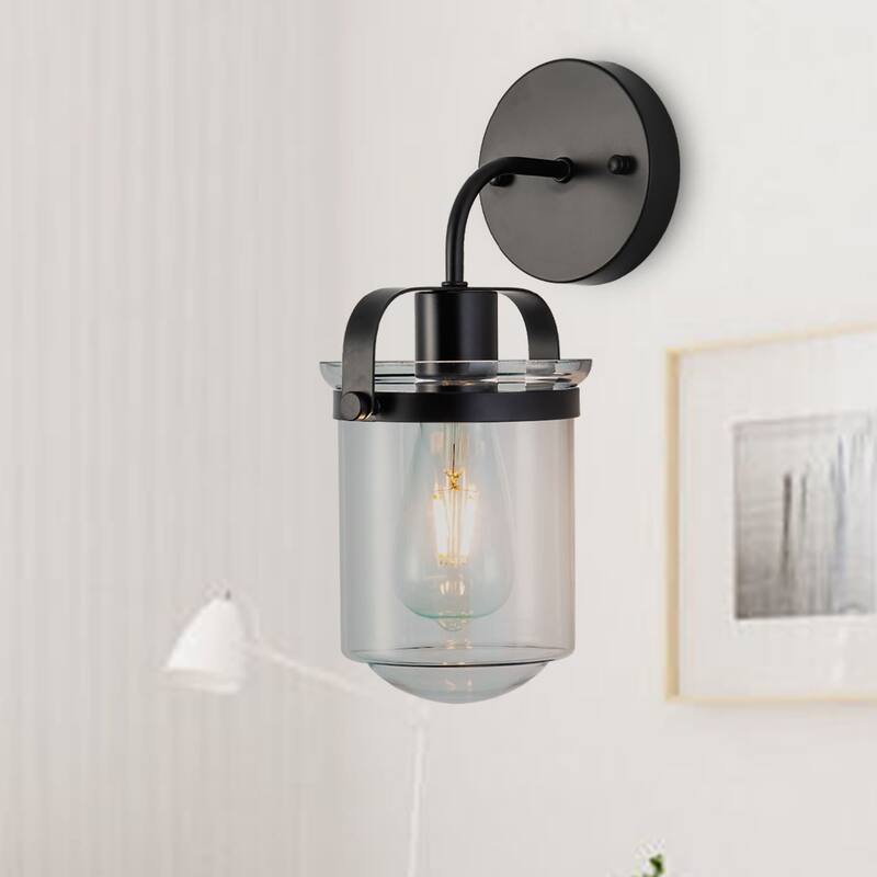 8 Inch Bathroom Vanity Lighting with 1-Light and Clear Glass Shade