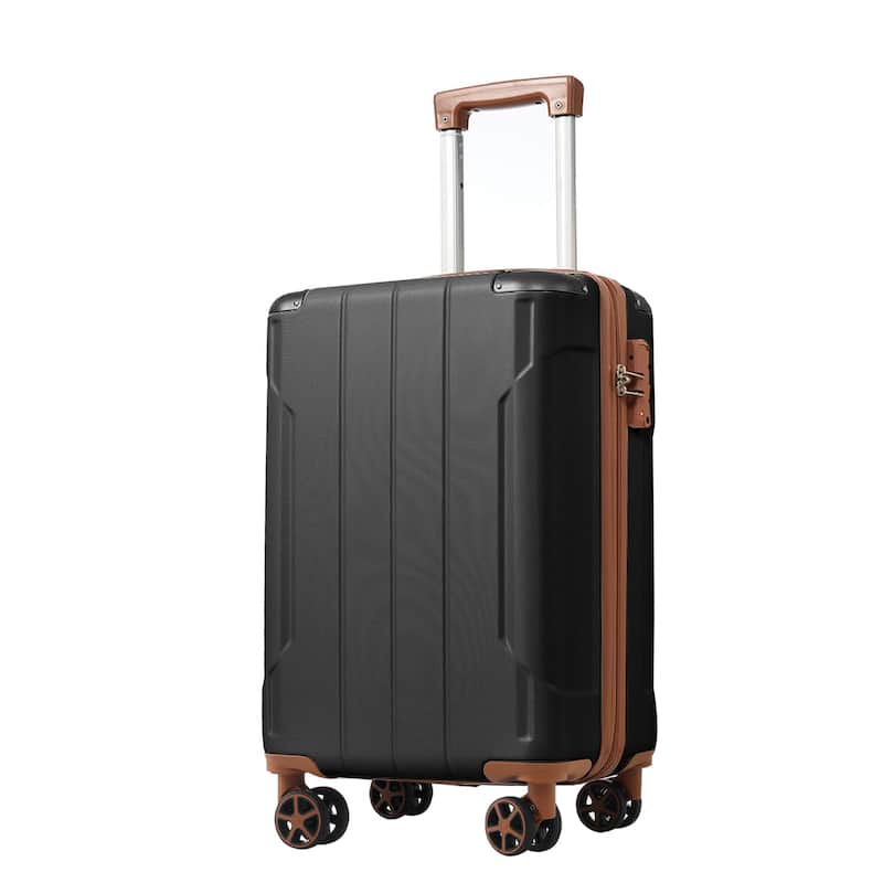 3 Piece Hard shell ABS Lightweight Durable Suitcases Set w/Double Spinner Wheels and Telescopic Handle
