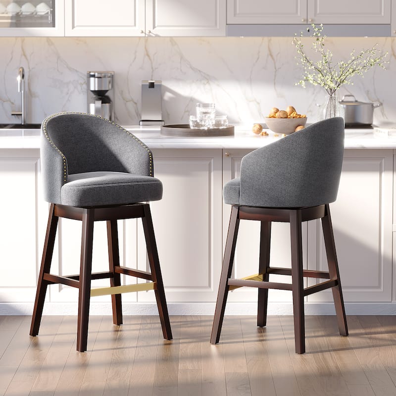 Swivel Bar Stools Upholstered Wood Bar Stools