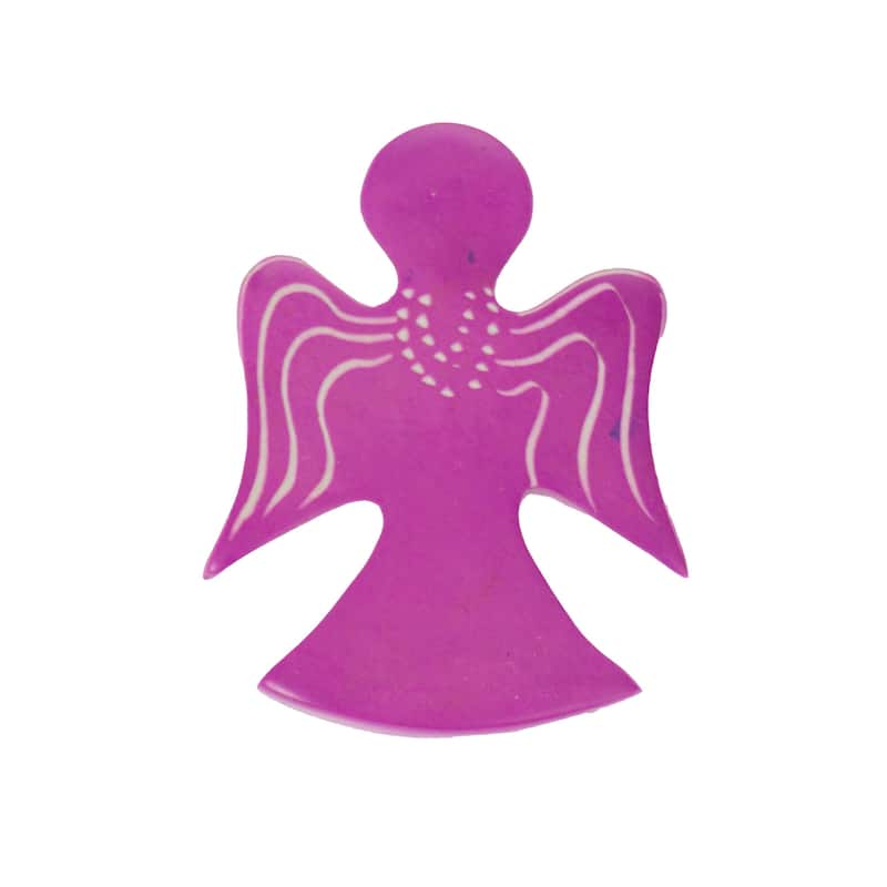 Colorful Soapstone Rainbow Palm Angels, Set of 10