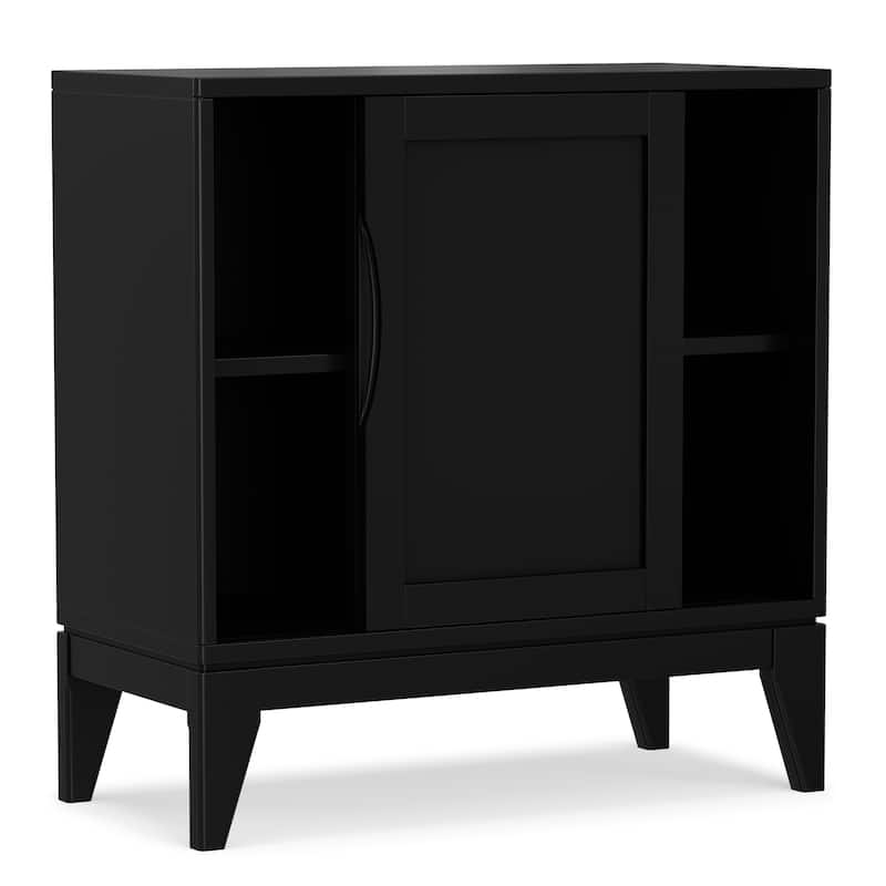 WYNDENHALL Pearson SOLID HARDWOOD 30 inch Wide Mid Century Modern Low Storage Cabinet - 30"w x 14"d x 31"h