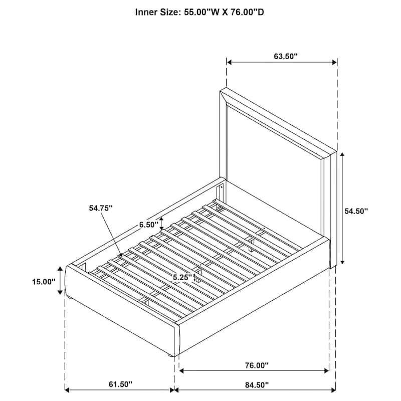 Lawson 55-inch Upholstered Platform Bed
