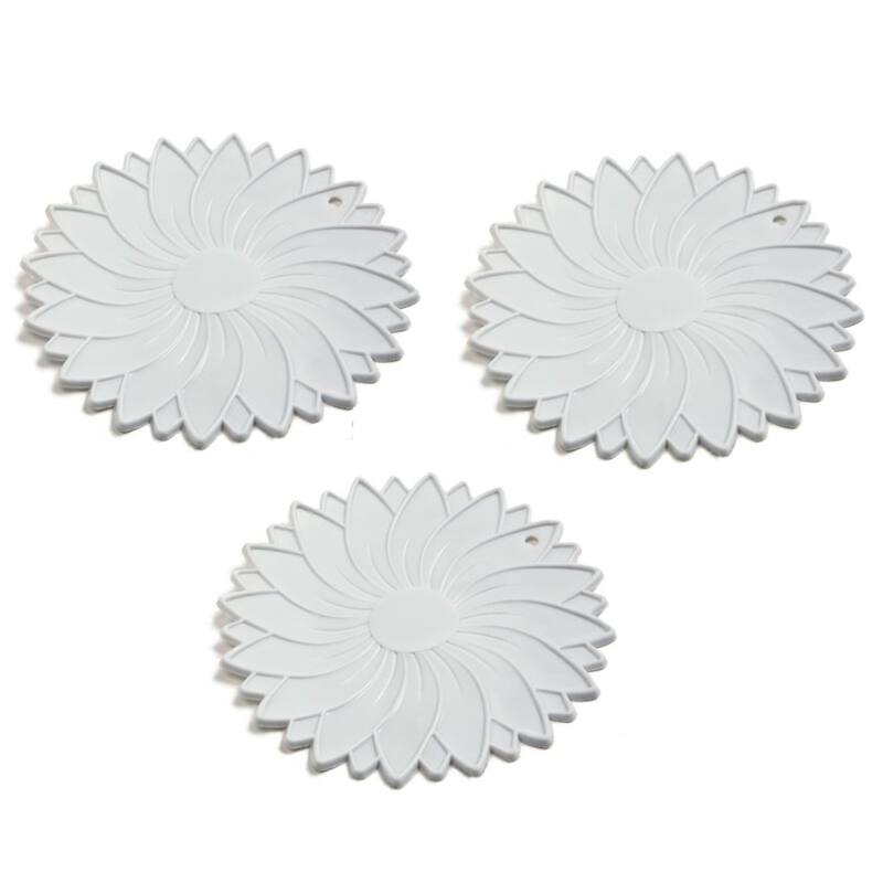 Norpro 6" Easy Grip Non-Slip Rubber Jar Lid Gripper Opener - Daisy Shape - 3-pack