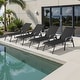 preview thumbnail 63 of 81, Outdoor Patio Lounger Aluminum Adjustable Chaise Lounge Chairs with Arms (Set of 2/4) - See Picture Black, 4PCS