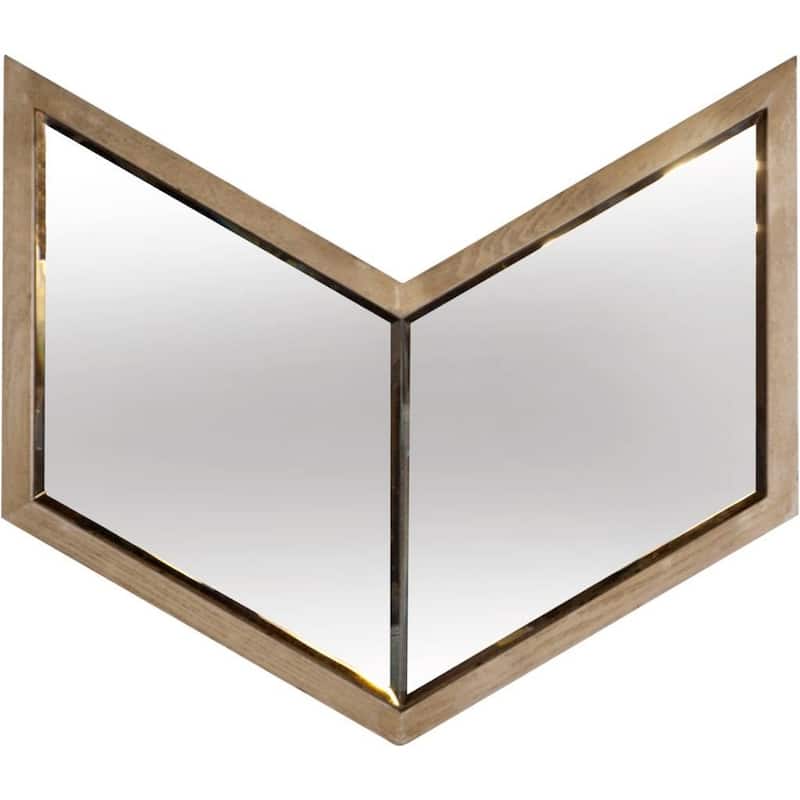 HomeRoots 23" Natural Novelty Wood Framed Accent Mirror - 25.98' X '22.53' X '1.57