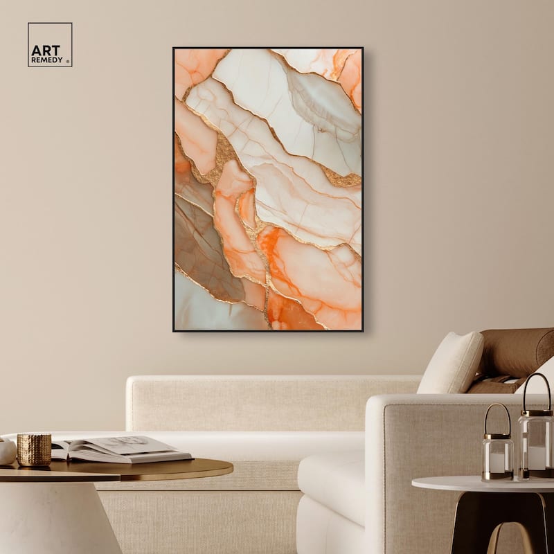 Peach Agate Flow Canvas by Art Remedy