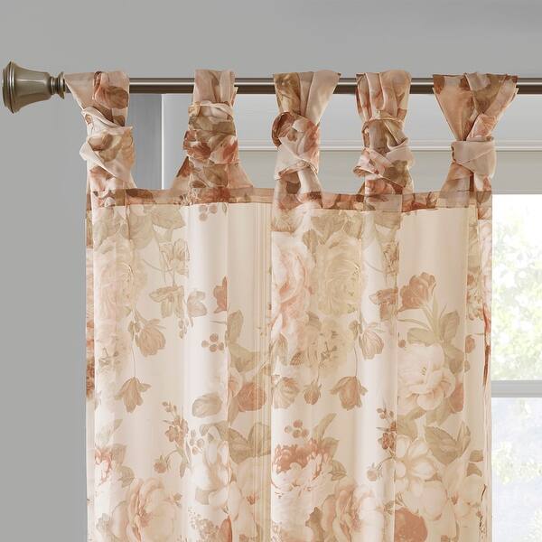 Printed Floral Twist Tab Top Voile Sheer Curtain Bed Bath & Beyond