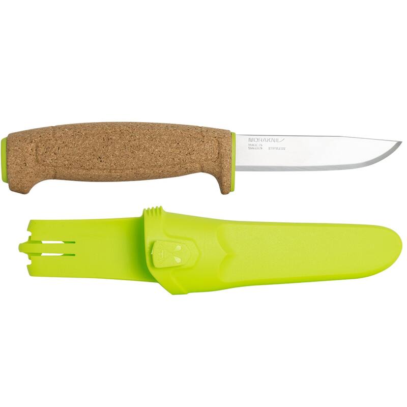 3.75" Floating Fixed-Blade Fine Edged Stainless Steel Knife, Lime Green